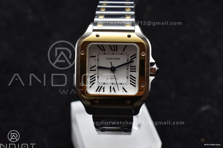 Bracelet 1:1 V Edition Best SmartLinks 35mm Dial White on YG BVF de StreetReady Cartier YG MIYOTA SS SS Santos 9015 1096 0803